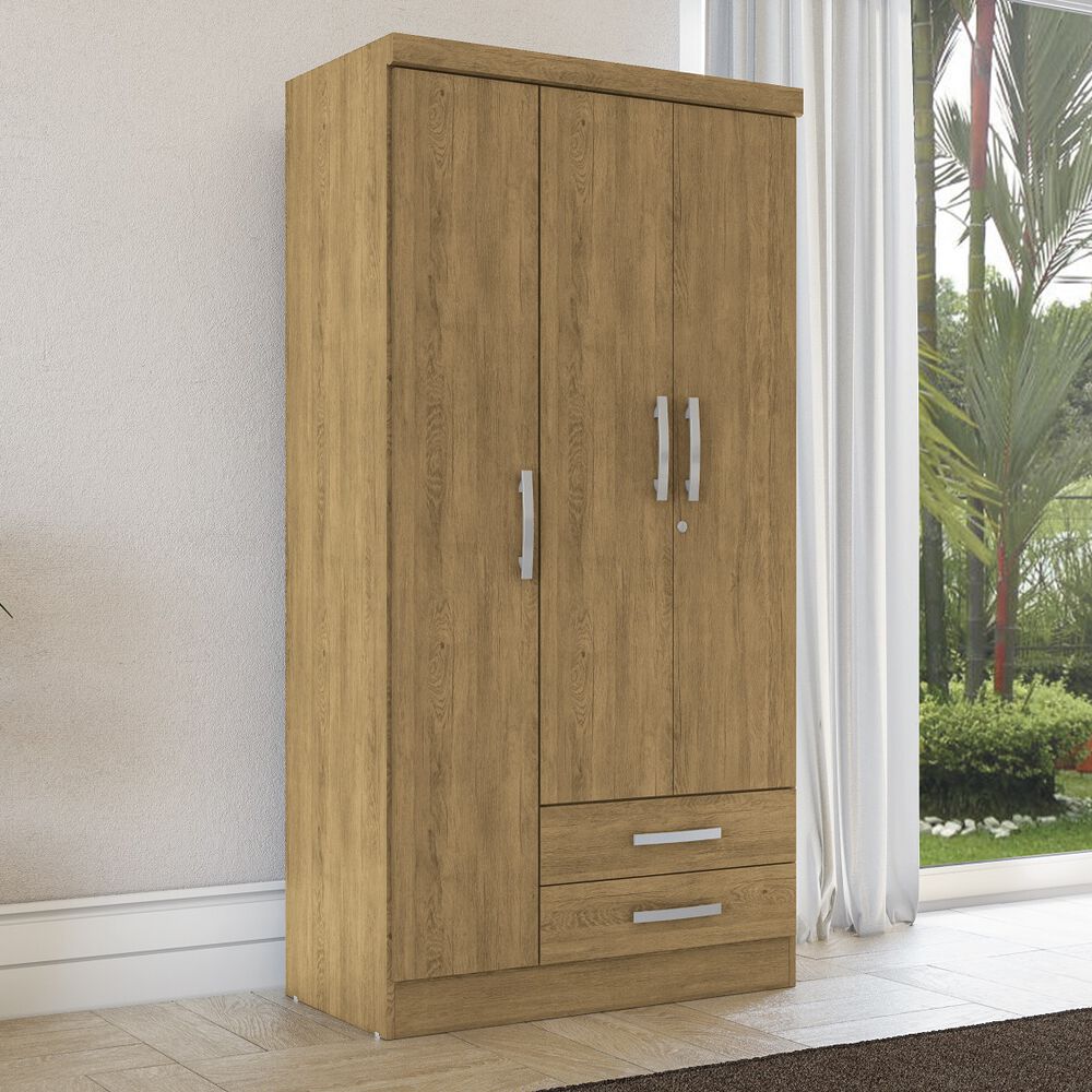 Closet Yardas Leticia Nogal 3 Puertas 2 Cajones image number 1.0